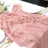 2pcs Long Cheesecloth Table Runner, 35 x 118 Inch Pink