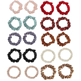 20 Pcs Silk Hair Ties, Hair Scrunchies for Frizz Prevention, Elastic Silk Scrunchies, Soft Satin Scrunchies, Used for Women, Girls, Ladies Hair Accessories (Multicolour) ﻿
