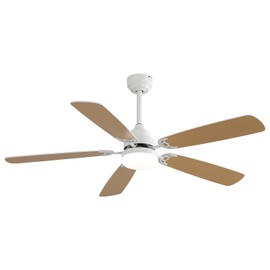 Vivastate Modern 52-Inch Ceiling Fan with LED Light and Remote Control, Reversible Motor for Year-Round Comfort, White Blades