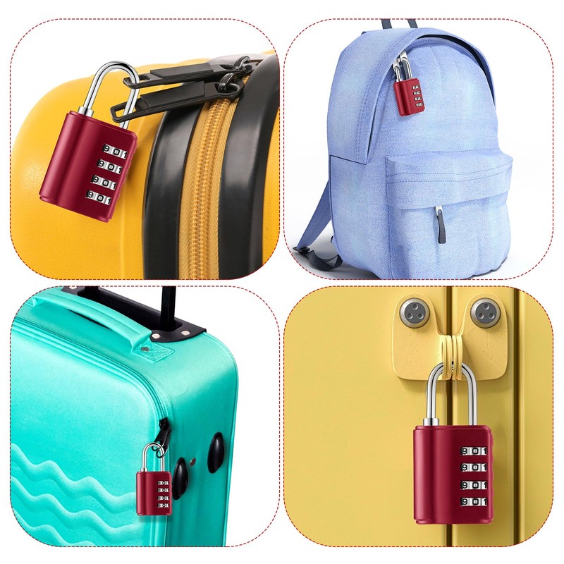 Kenning 10 Pcs Combination Padlock 4 Digit Combination Lock with