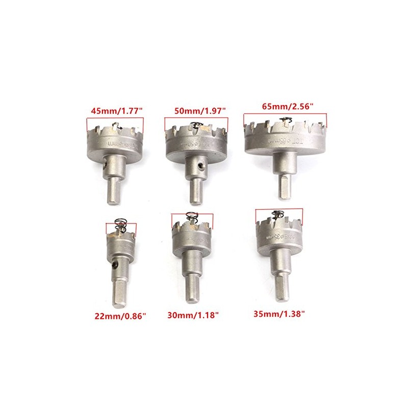 HSS Hole Saw Set, 4EVERHOPE 6 Pcs/Set Tooth Cutter Drill