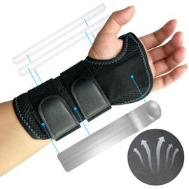 Muñequeras Para Aliviar El Túnel Carpiano - Muñequera Tunel Carpiano Ajustable Con 3 Soportes, Muñequera Ortopedica, Ferula Tunel Carpianos para Artritis Tendinitis(Negro, M 13-20 cm, Mano Lzquierda)