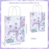 12 PCS Mermaid Party Favor Gift Bags with Handles Under