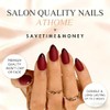Uñas postizas de gel suave con punta francesa, cortas, almendradas,