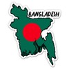 Squiddy Bangladesh Map with Flag - Vinyl Sticker Decal for Phone, Laptop, Water Bottle - 3"
