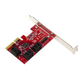 KALEA-INFORMATIQUE PCI Express PCIe 3.0 4x SATA 3.0 6 PORTS card. Multiplier Port support for up to 30 hard drives. UEFI support. ASM1166 chipset