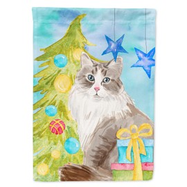 Caroline's Treasures CK3130CHF Siberian Christmas Presents House Flag Large Porch Sleeve Pole Decorative Outside Yard Banner Artwork Wall Hanging, Polyester, House Size, Multicolor