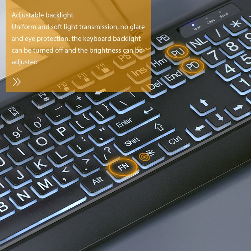 Large Print Keyboard Large Bold Letters 104 Keys Standard Full