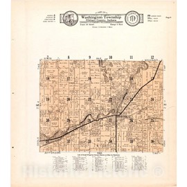 Historic 1929 Wall Map - Atlas and plat Book of Elkhart County, Indiana - Map of Washington Township Elkhart County, Indiana 16in x 18in