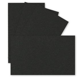 50 x DIN A7 Single Cards, 10.5 x 7.3 cm, 240 g/m², Black Kraft Paper, Mini Cards, Ideal for DIY Design, Name Cards & Business Cards
