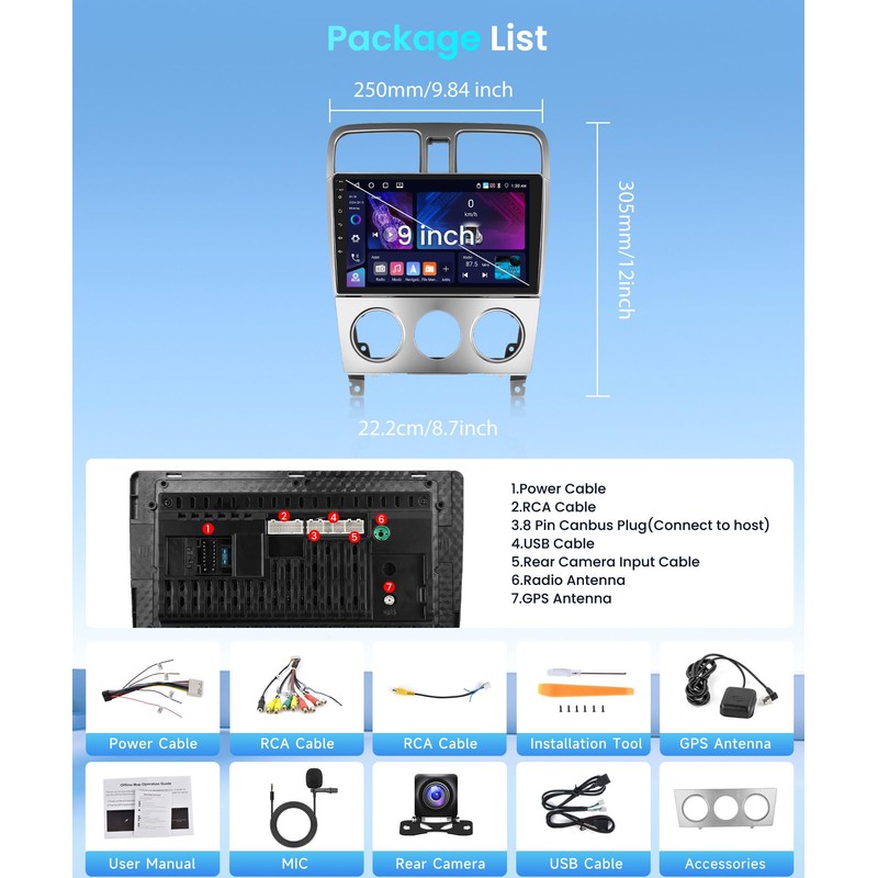 Car Radio Stereo for Subaru Forester Radio 2002-2008 [2+64G] with