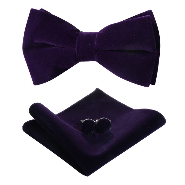HOULIFE Bow Tie Set for Men – Adjustable Velvet Pre-tied