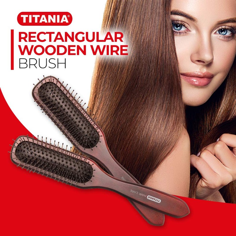 TITANIA Oval Massage Brush Large Wood Brown