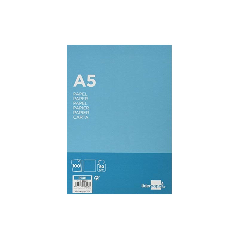 Liderpapel Paper A5 80 g/m2 Pack of 100 White