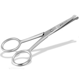 Bartschere Nasenhaar Schere mit Mikroverzahnung 10,5 cm mit abgerundeten Enden