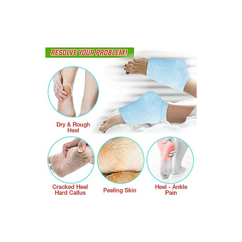 Moisturizing Socks Lotion Gel for Dry Cracked Heels 4 Pack,