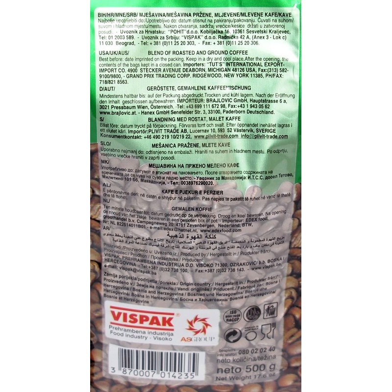 VISPAK ZLATNA DZEZVA GROUND COFFEE 500g