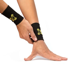 CopperJoint Compression Wrist Support – Copper-Infused Bands Support Improved Circulation, Recovery, Help Relieve Stiff & Sore Muscles - 1 Pair (Large)