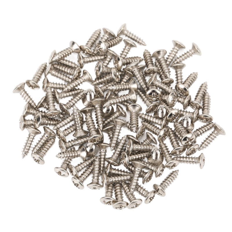 100PCS Guitar Pickguard Screws Metal Guard Plate Mounting Screw Electric