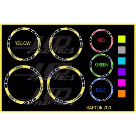 jc Yamaha Raptor 700R Rims Decals Stickers