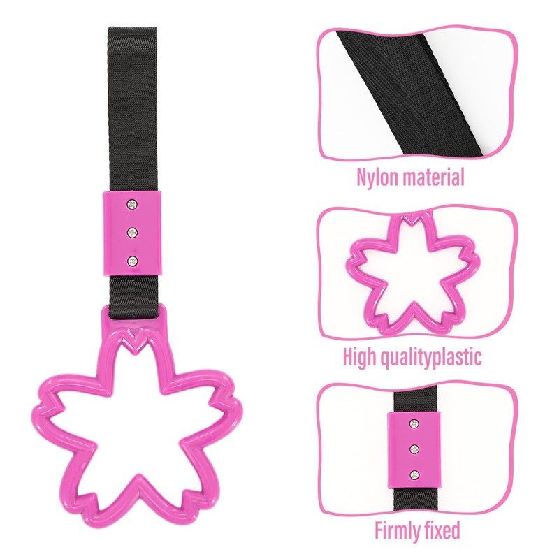 4Pcs Car Handle Strap Sakura Shaped Tsurikawa Interior and Exterior