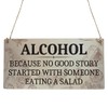 Second Ave Funny Alcohol No Good Story Wooden Hanging Rectangle
