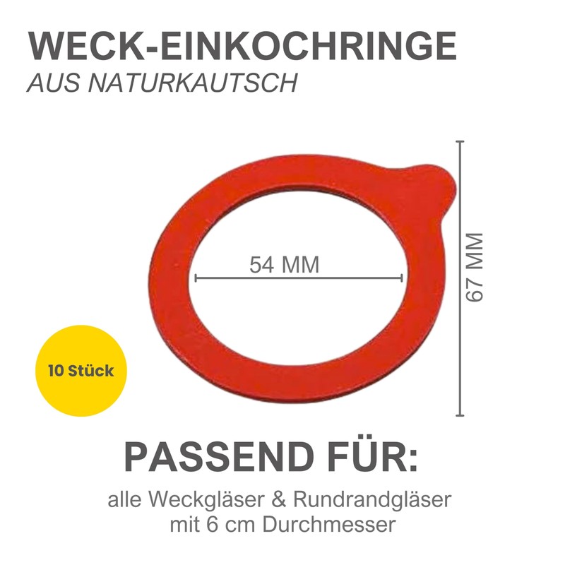mikken Preserving Set 10 Weck Rings 54 x 67 mm