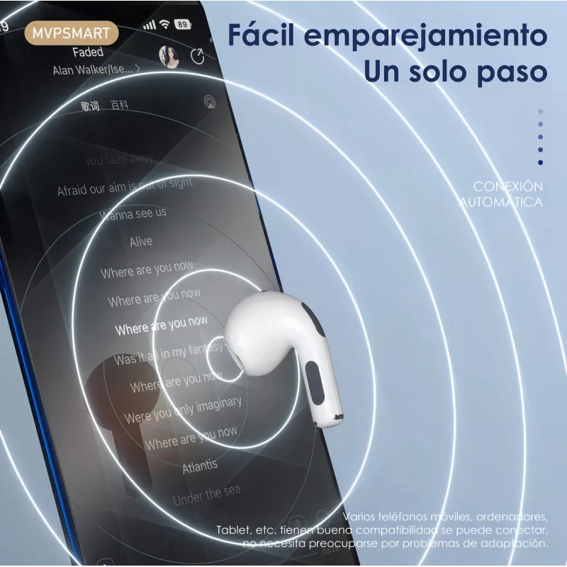 Auricular Inalámbrico Mvpsmart Wireless Headset R60s Bluetooth Color Blanco