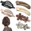 6 PCS Flat Hair Clips, French Lay Flat Claw Clips