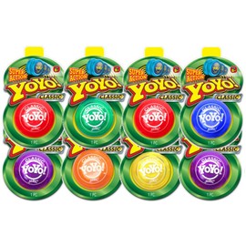 JA-RU Classic Yo Yo for Kids and Adults (8 Yoyo Toys Assorted Color) Professional Yoyo for Beginners. Responsive & Auto Return. 90s Toys Nostalgia. Bulk Party Favors. 1986-8p