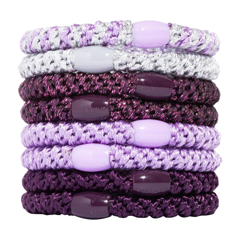 L. Erickson Purple Hair Ties for Thick Hair, Grab &