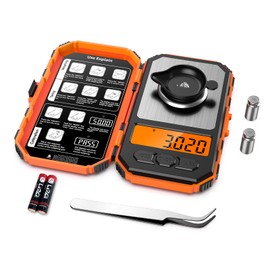 ORIA Digital Pocket Scale, 50g/0.001g Professional Milligram Scale, Portable Kitchen Scale with 6 Units, Calibration Weight, Backlight, Tare Function, Mini Scale for Food,Tablets, Jewelry -Orange