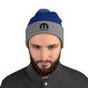 Mopar Logo Pom Pom Knit Beanie Hat Grey