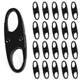 Phinus Lock Combo, Total 21PCS Clips Anti-Theft, S Shaped Zipper Locks, Locks Anti-Theft for Luggage, Clothing, Backpacks, Boots, Purses, Travel Outdoor Sports - Black