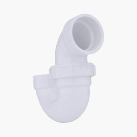 Charlotte Pipe 1-1/2" P-Trap Pipe Fitting - with Union Plastic Nut Schedule 40 PVC DWV (Drain, Waste and Vent) Durable, Easy to Install, and High Tensile for Home or Industrial Use (Single Unit)