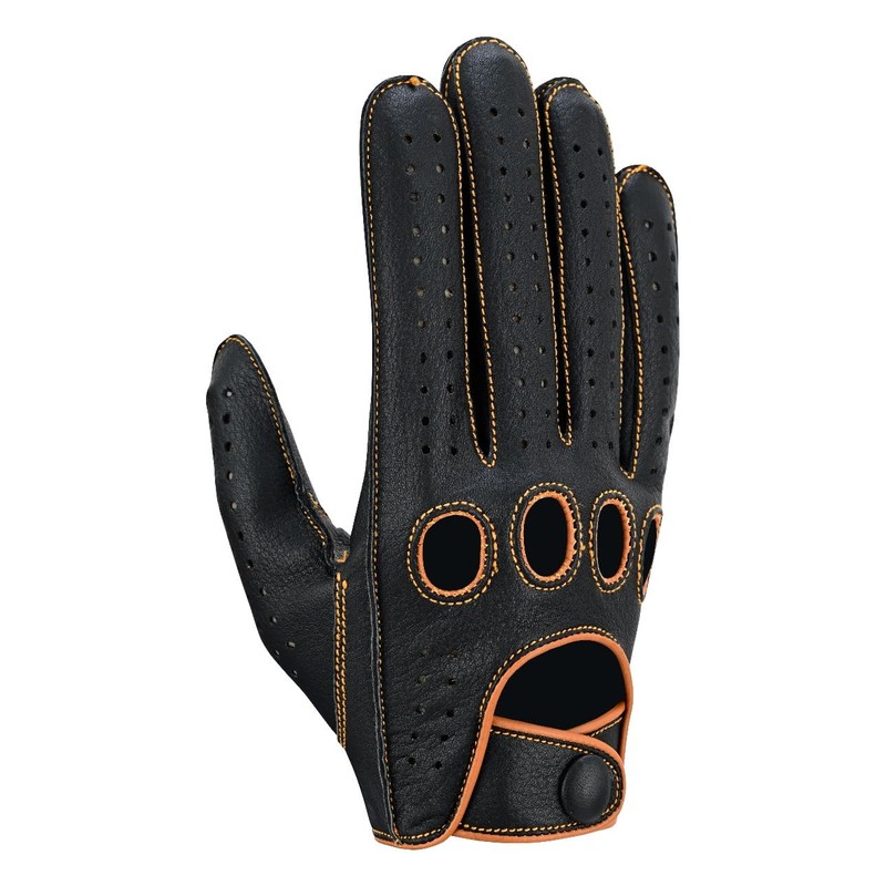 Riparo Men's Reverse Stitched Touchscreen Texting Leather Driving Gloves (Black/Cognac