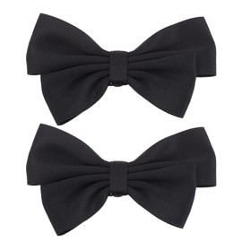 Holibanna Shoe Accessories Black Bow Knot Shoe Clip: Bowknot Shoe Buckles Grosgrain Hair Bow Making Accessory Fashion Shoe Clothes Applique Bag Decor Rhinestone Bow (Black)