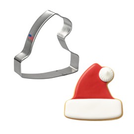 Foose Brand Cookie Cutters Santa Hat Stocking Cap 3.5 Inch, Made in USA - Tin Plate Steel