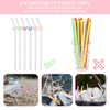 6 Pcs Reusable Gglass Straws with Charms, Cute Bow Decoration