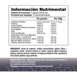 Citrato De Magnesio 2000mg Por Porcin (3 Cpsulas al da) - 220 Cpsulas - CITRAMAG PLUS SV - Sin Gluten Y Sin OMG                                       