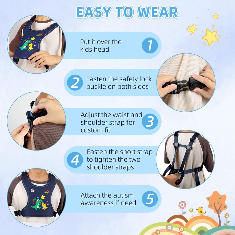 Safety Walking Harness with Leash for Autism Special Needs ADHD/ASD