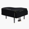 Kaieyres Grand Piano Cover, Velvet Piano Cover Decorative Full black