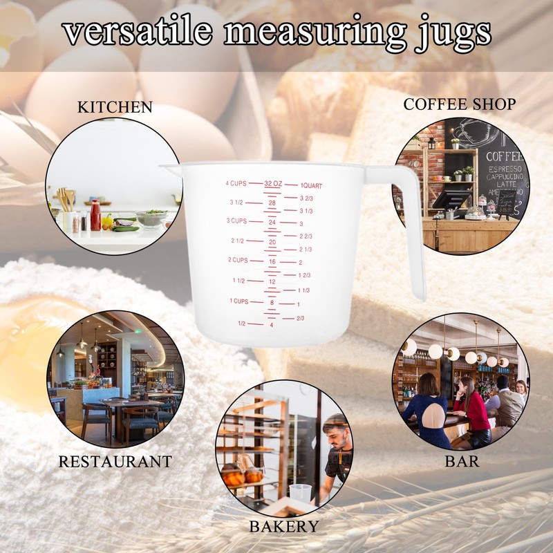 LDHHYH 12pcs Measuring Jugs 1 Litre, Kitchen Measuring Jug with