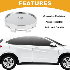 Partuto 1 Pcs 60mm 2.36" OD - Universal Car Wheel Hub Center Caps - Car SUV Trucks Auto Hub Covers Automotive Accessories Scratch Resistant Rustproof - Durable Plastic Chrome Color