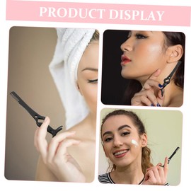 VICASKY 2 pcs Stainless Steel Eyelash Tweezers with Comb Lash Applicator Tool for Precise Curling and Easy Makeup Application Lightweight and Portable Eyelash Clamp for Travel