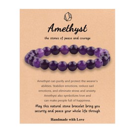 Healing Crystal Bracelet for Women Men,Relief Anxiety Yoga Bracelet, 8 mm Natural Stone Citrine Jade Beaded Stretch Bracelets,Semi-Precious Gemstones Energy Bracelet Inspirational Jewelry, 6.8 inches,