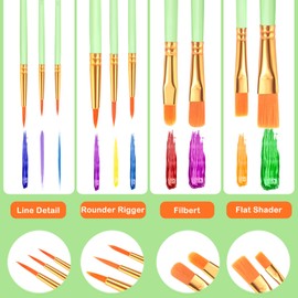 ESRICH Acrylic Paint Brushes Set, 20 Packs / 200 Pcs Nylon Hair Paint Brushes,Paint Brush Set Suitable for Oil,Watercolor,Rock Body Face Art, Kids Adult Perfect Art Painting Craft Paint Brush Kits.