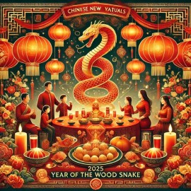 2025 Chinese New Year - Year of the Wood Snake - 5x7 Glossy Printed Photo