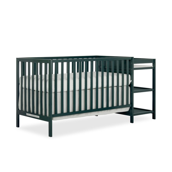 Dream On Me Synergy Convertible Crib and Changer in Olive with Detachable Changing Table, JPMA Certified, 1” Changing pad