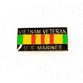 NEW Vietnam Veterans US Marines Ribbon Stripes Yellow Green Red Enamel Lapel Pin